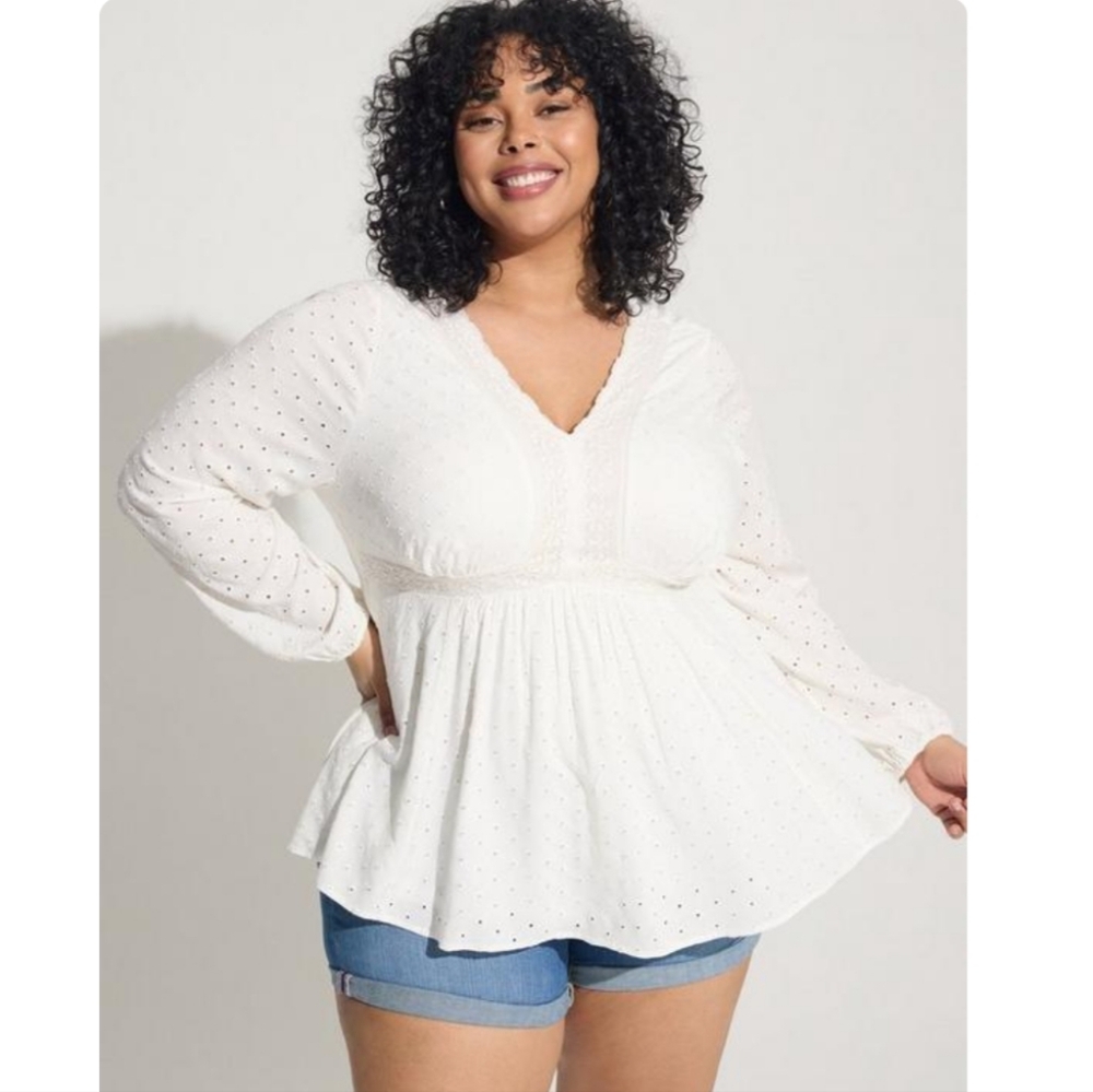 Torrid Babydoll Eyelet Top
